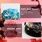 Eternal Rose in Rotating LED Glass Dome - Real Preserved Roses with 6 LED Lights, Battery Operated Valentine's for Women - Home Décor & Anniversary Present(Blue)